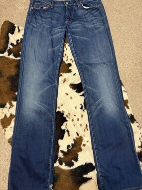 7 For All Mankind Blue Flare Jeans